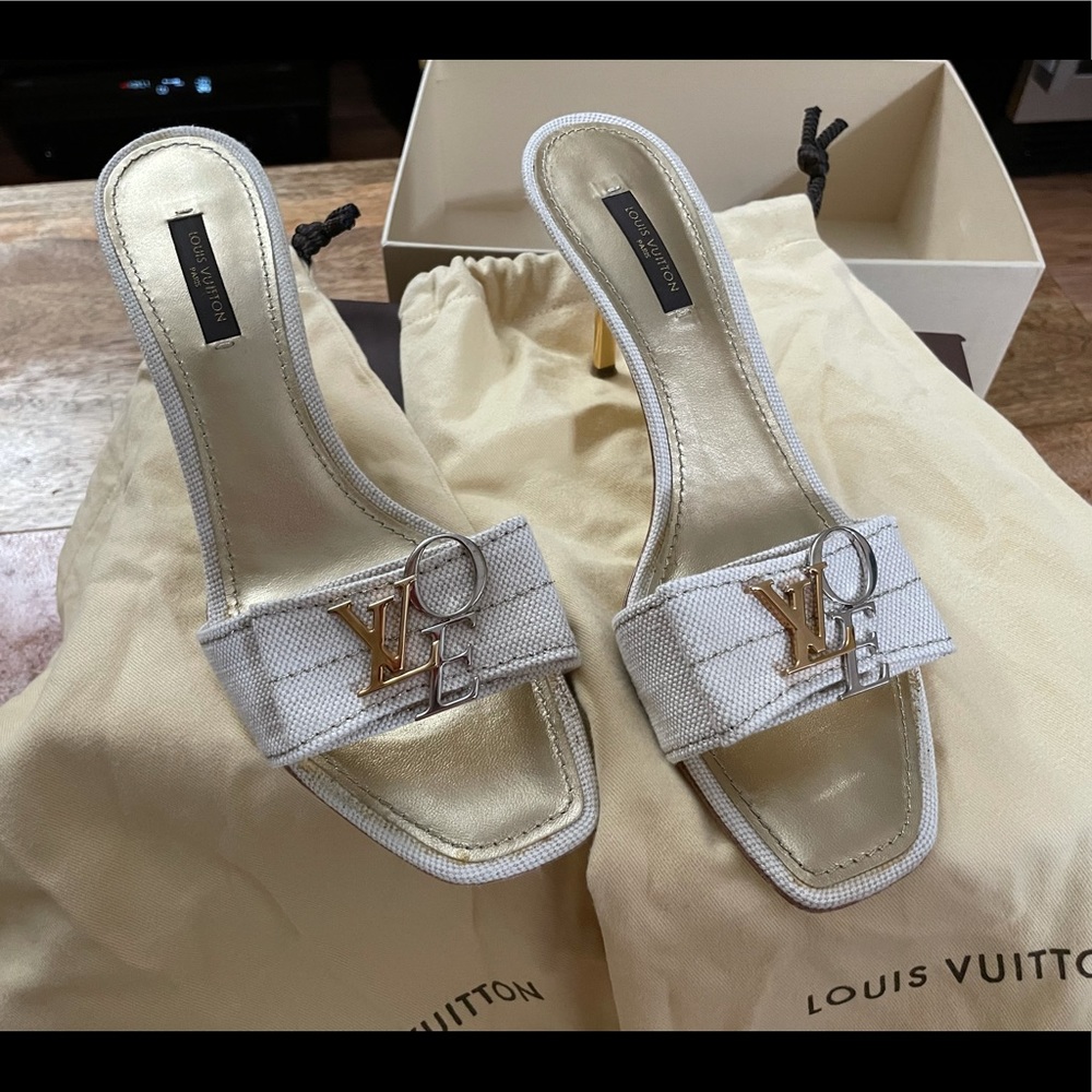 Louis Vuitton kitten heel sandals